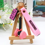 Black and pink support bar keychain
