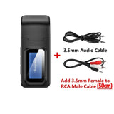 USB Bluetooth 5.0 Audio Transmitter Receiver LCD Display 3.5MM AUX RCA Stereo Wireless Adapter Dongle For PC TV Car Headphones
