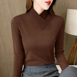 Pure Color Trendy Slim Fit Dralon Bottoming Shirt