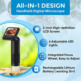 APEXEL Handheld Digital Microscope Electronic Magnifier Camera With 2 Inch LCD Screen, For Kids