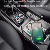 URANT Car Charger Multifunctional Cup Phone Holder Cigarette Lighter Sockets with 4 USB Ports Voltage Display Power Adapter