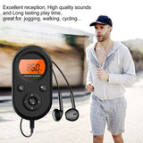 Mini FM AM Radio Portable Pocket Radio w/Headset Radio Rechargeable Receiver LCD Display Backlight Lanyard 76-108MHZ Receiver
