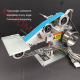 110V/220V Small Vertical And Horizontal Dual Use Belt Sander Polishing Grinding hine Fixed Angle Open V Brushles