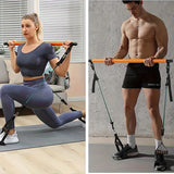 1 set Upgraded Portable Pilates Bar Kit with Resistance Bands