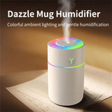 Small 230 ml Low Noise Personal Desktop Air Humidifier for Living Room Bedroom Office Indoor Birthday Gift