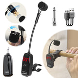 Clip-on Wireless Receiver and Transmitter Musical Instrument Microphone for Clarinet and Flute