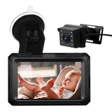 Rear Monitor 4.3'' IPS Screen Baby Car Mirror - Adjustable Wide View Angle for Infants, Kids, Pets, with Night Vision Function