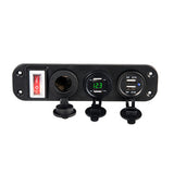 Pre-wired Dual USB Charger Waterproof Switch 4.2A LED Voltmeter Cigarette Lighter Socket for Marine Boat Car RV Vehicle Truck