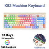 K96 nical Dual Mode Bluetooth-compatible5.0/2.4G Wireless 100Keys Red Switch Hotswap Gaming Keyboard For PC Laptop