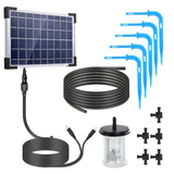 Auto System Solar Powered Drip Irrigation Kit - Built-in 2200mAh Battery, Supports 30 Pots, 7 Timer Modes