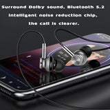 Bluetooth 5.2 Headphones Neckband Wireless Earphones Sports Headphones With Mic Fast Charging Pluggable Headset