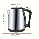 1PC, 1500W Electric Kettle,1.8L Portable Electric Teapot, Double Wall ,304 Stainless Steel Kettle With Convenient Pouring Port