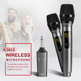 Professional Handheld Mic Wireless K380S UHF Handheld Wireless Microphone Mic 2 Mic &amp; 1 Receiver For Family KTV Show Meeting