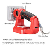 3Inches 9W LED Work Light for Milwaukee//Makita/Bosch 18V Li-ion Battery Torch Portable Outdoor Emergency Lamp Flashlight
