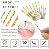 Micro-Twist Set - 10Pcs 0.6mm-2.2mm Tiny Bit 2.35 Shank HSS Mini Engraving Drill Bits Hole Drilling Tool