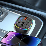 Wireless Receiver LED Display Charger Double USB Ports Car Music Stereo Adapter For Most