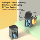 Bluetooth Speaker in 1 Wireless Charger IPhone 16 15 14 13 12 Fast Charging Station for Apple Watch 9 8 7 6 5 4 with Clock
