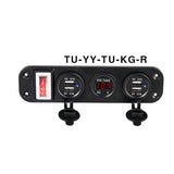DIY 4in1 Dual Port charger Voltage Display 2.1+2.1A Multi-Port USB Phone Car Charger With On/Off Switch Safe Protection