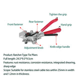 Stainless Steel Tie Gun High Quality Fastening Strap Cutting Tool Self-locking Tensioner Cable Ties Plier Series