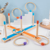 Toss Toy Set Game 3-12 Years Kids Outdoor Games Wooden Ring Throwing Play Tape