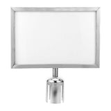 Stainless Steel Fence Sign Holder Commercial Stanchion Top Sign Frame Sign Holder For Crowd Control (A3)