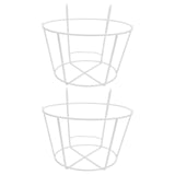 2PCS Iron Hanging Flowerpot Bracket Plant Pot Holder Planter Supporting Shelf for Home Garden Balcony (White, Size XL)