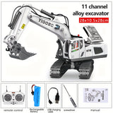 Large 2.4G Alloy Remote Control Excavator Dump Truck Bulldozer Engineering Vehicle Children's Toy