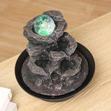 1pc Spinning Orb Rock Cascading Tabletop Fountain Zen Meditation Indoor Waterfall Feature With LED Light For Home Office Bedroom Decor, Relaxation Fountain, Holiday Gifts