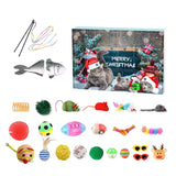 2024 Countdown Advent Calendar Bow Interactive Toys Christmas Teaser Pet Cat Toy Set