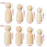 50Pcs Wooden Creative Doll People Manual Painting Dolls Crafts Dolls Toy DIY Color Graffiti Wood Doll Household Wood Toys