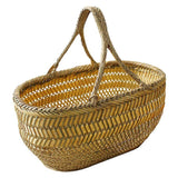 Home Vegetables Basket Bamboo Egg Basket Weaving Shopping Basket (Random Color)