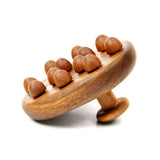 14 Beads Handheld Gua Sha Massage Brush Natural Wood Waist Leg Body Meridian Scraping SPA Therapy Anti Cellulite Relaxation Tool
