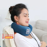 Electric U-shaped multifunctional massage pillow and cervical spine hot compress vibration massager for household car