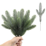 DIY Tree Wreath Ornaments Home Xmas New Year Gifts 10/5Pcs Christmas Artificial Needles Branches Snow Pine Fake Plants