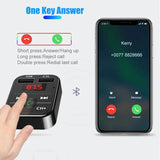 VIKEFON Bluetooth 5.0 FM Transmitter Receiver TF Handsfree Kit 2.1A Dual USB Charger Audio Wireless Car Adapter