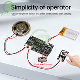 Recordable Sound Module 8M MP3 WAV Button Control Music Voice Player Programmable Board with Speaker for DIY Greeting Card Gift