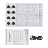 Controller Pad with RGB Backlight - MIDI Keyboard with BT Connection, Low Latency, 3.5mm Output Interface and 16 Strike Pads
