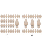 Wooden Light Bulb Unfinished Wood Ornaments For Crafts And Christmas Trees Supply, 2 Inch High