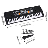 BIGFUN 37 Keys/49 Keys USB Organ Piano Digital Music Electronic Keyboard with Microphone Black