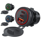 12V-24V Socket 75W PD Type C QC 3.0 Power Outlet Waterproof Fast Charge Adapter Charger for Car RV Marine
