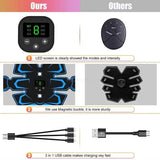 Electric Abdominal EMS Trainer Belt Rechargeable Body Massage Muscle Training Stimulator Gear Fiess Massager