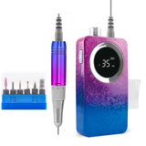 35000RPM Nail Drilling Machine Gradient Color Portable Nail Polisher Sander Electric Nail File Rechargeable Manicure Drill