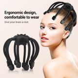 4 Modes Electric Head with Bluetooth Music 10 Claws Octopus Scalp Vibration Massager For Stress Relief Improve Sleep