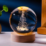 1pc Christmas Crystal Ball, Decoration Props Sparkling 3D Sculpture, Perfect Christmas Gift, Night Light And Table Decoration For Bedroom And Home Decoration