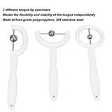 3pcs Tip Exercise Tool 304 Stainless Steel Balls Oral Muscle Strength Tongue Training Tools White