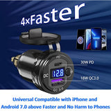 Waterproof Hella Din Plug to ON-Off Switch 30W USB C PD3.0 QC3.0 Quick Charge Voltmeter Ducati Triumph Motorcycle