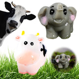 25/100Pcs Elephant Miniature Cow Mini Animal Statue Model Outdoor Moss Ornaments for Fairy Landscape Terrarium Decor