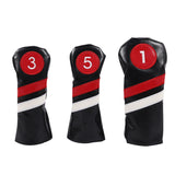 3Pcs Driver/Fairway Wood/Hybrid Club Head Cover Set Leather Golf-Club Headcovers Portable Golf Accessories for Women Men NEW