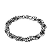 Sterling Silver Retro Distressed Personality Mantra Bracelet
