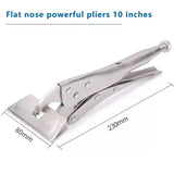 10-Inch D-type Woodworking Sheet Metal Welding Clamp 45 Steel Flat Nose Fixed Powerful Pliers